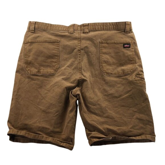 Dickies Mens Flex Work Shorts Size 40 Flat Front Chino Khaki Casual Brown - Picture 2 of 11
